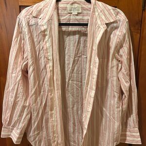 Trovata Women's Pink and White Striped Blouse